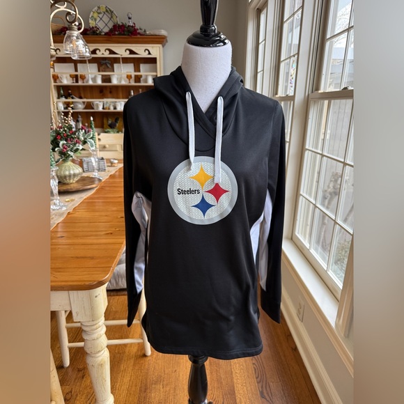 NFL Tops - Pittsburgh Steelers TX3 Warm Fleece Lined NFL Team Apparel Women's Hoodie Black